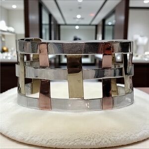 Robert Lee Morris Silver, Copper and Brass Bangle Bracelet